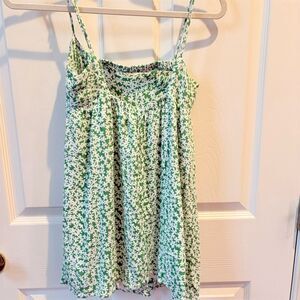 Garage Women's XS Green Floral Sundress w/‎ Built-In Shorts Summer Casual